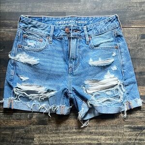 American Eagle Outfitters Ripped Light Blue Teen Jean Shorts